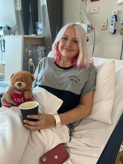 Rhiannon Mutch in hospital