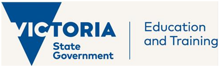 The logo for the Department of Education and Training, Victoria.>