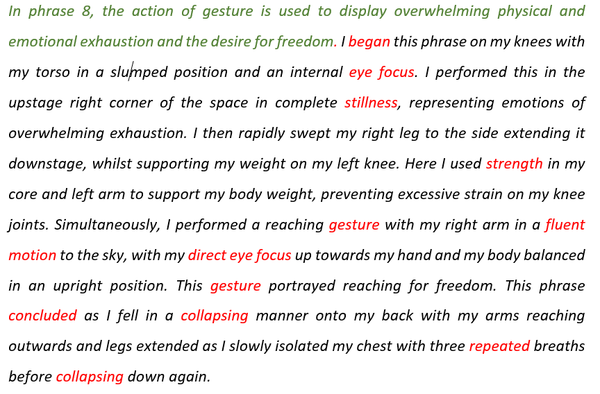 The teacher and students draw on the earlier activities to read and deconstruct this sample paragraph identifying the following