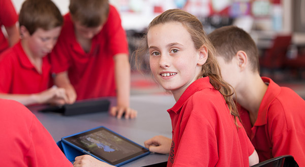 students with ipads ""